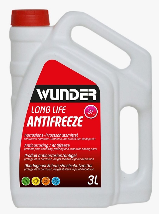 Антифриз LONG LIFE -37 C (красный) 3л.Wunder Filter 30035