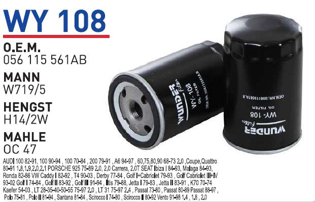 Фильтр масляный OP526 Wunder Filter  WY108