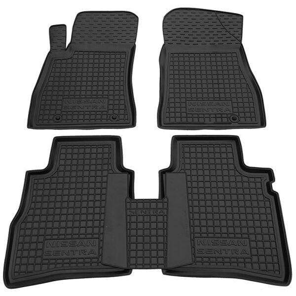 Коврики в салон Nissan Sentra 2015- резиновые, чёрные (AVTO-Gumm)