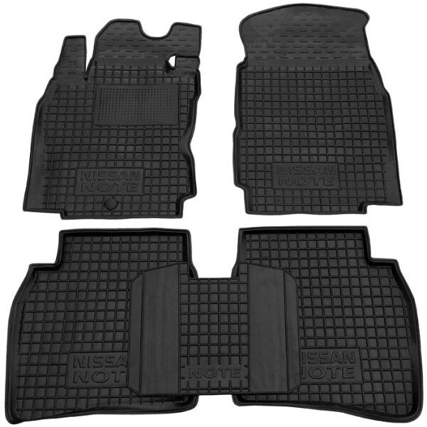 Коврики в салон Nissan Note 2005- резиновые, чёрные (AVTO-Gumm)
