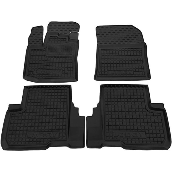 Коврики в салон Renault Lodgy 2013- резиновые, чёрные (AVTO-Gumm)