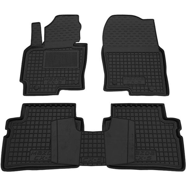 Коврики в салон Mazda CX-5 2012- резиновые, чёрные (AVTO-Gumm)