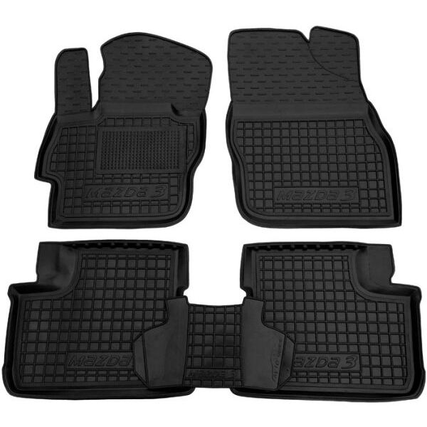 Коврики в салон Mazda 3 2009-2013 резиновые, чёрные (AVTO-Gumm)