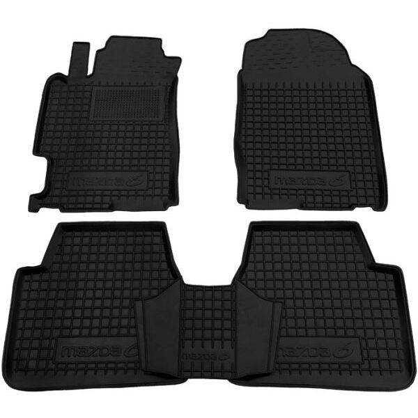 Коврики в салон Mazda 6 2002-2007 резиновые, чёрные (AVTO-Gumm)