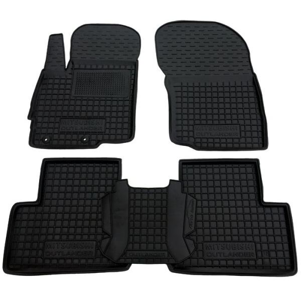 Коврики в салон Mitsubishi Outlander 2012- резиновые, чёрные (AVTO-Gumm)