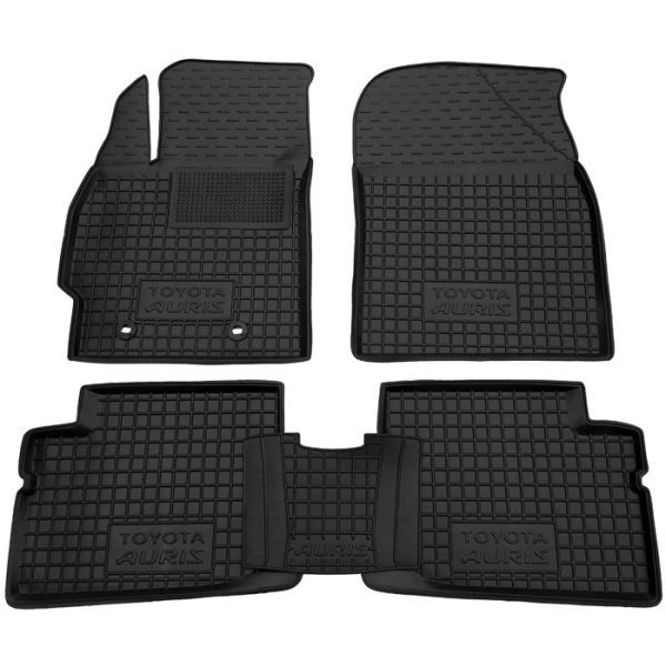 Коврики в салон Toyota Auris 2007-2013 резиновые, чёрные (AVTO-Gumm)