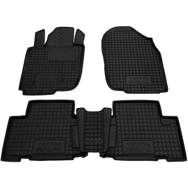 Коврики в салон Toyota RAV4 2006-2009 резиновые, чёрные (AVTO-Gumm)