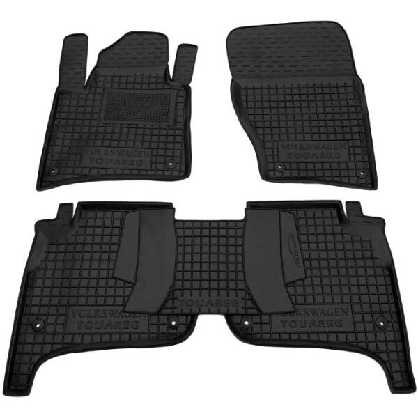 Коврики в салон Volkswagen Touareg 2010- резиновые, чёрные (AVTO-Gumm)