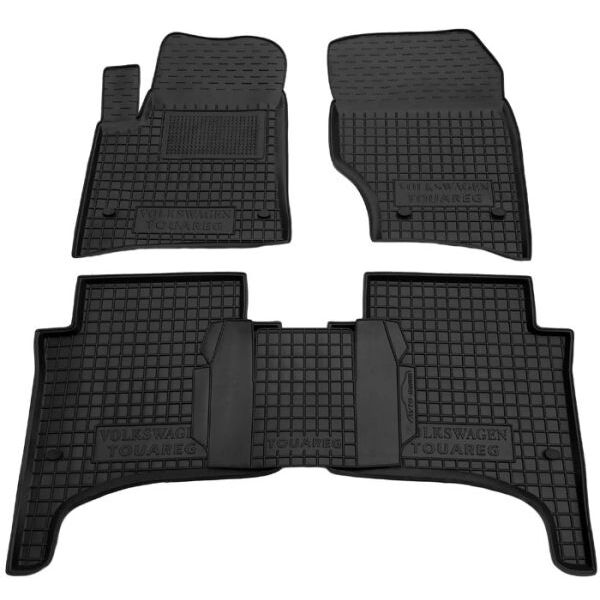 Коврики в салон Volkswagen Touareg 2002-2010 резиновые, чёрные (AVTO-Gumm)