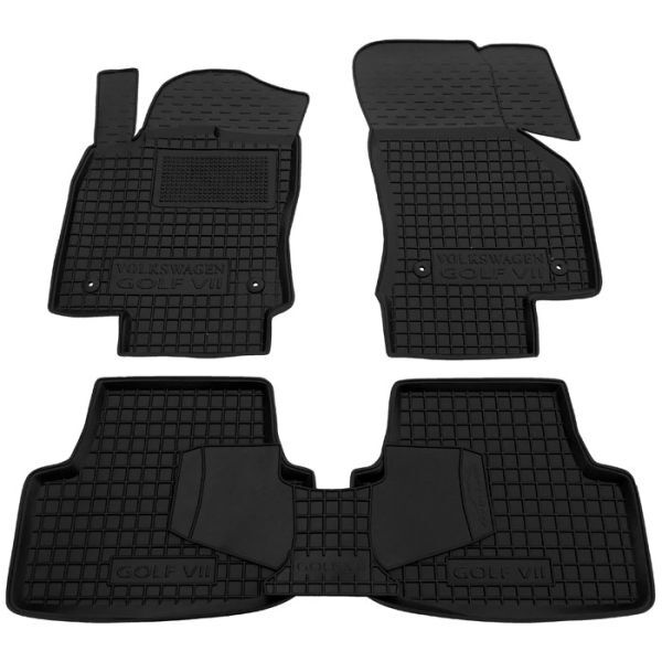 Коврики в салон Volkswagen Golf 7 2013- резиновые, чёрные (AVTO-Gumm)