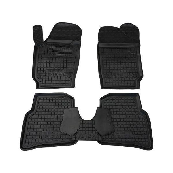 Коврики в салон Seat Ibiza (6J) 2008- резиновые, чёрные (AVTO-Gumm)