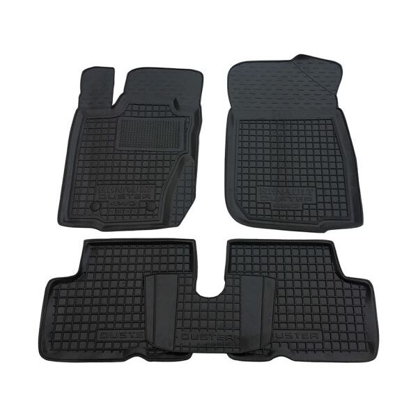 Коврики в салон Renault Duster 4WD 2010-2014 резиновые, чёрные (AVTO-Gumm)