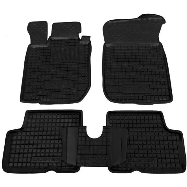 Коврики в салон Renault Duster 2WD 2010-2014 резиновые, чёрные (AVTO-Gumm)