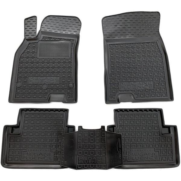 Коврики в салон Renault Fluence 2009-/Megane 3 Universal 2009- резиновые, чёрные (AVTO-Gumm)