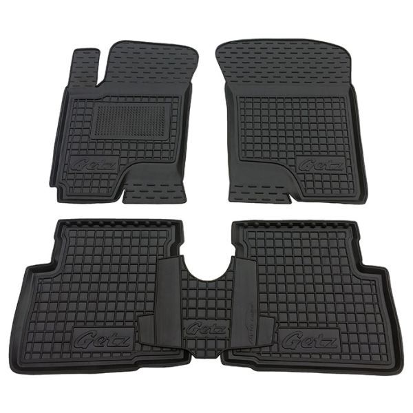 Коврики в салон Hyundai Getz 2002- резиновые, чёрные (AVTO-Gumm)