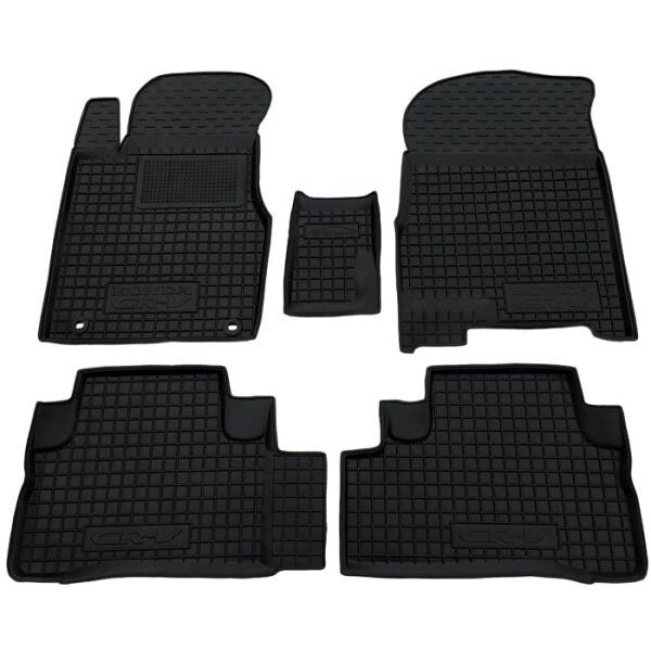 Коврики в салон Honda CR-V 2006-2012 резиновые, чёрные (AVTO-Gumm)