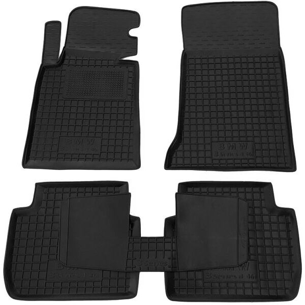 Коврики в салон BMW 3 (E46) 1998-2005 резиновые, чёрные (AVTO-Gumm)
