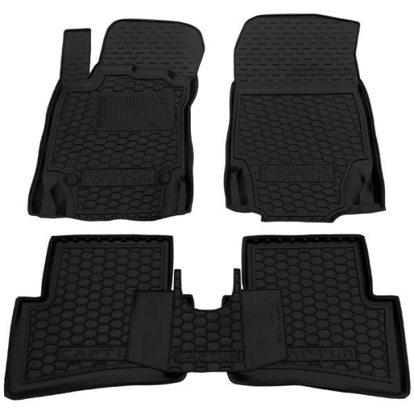 Коврики в салон Renault Captur 2013- резиновые, чёрные (AVTO-Gumm)