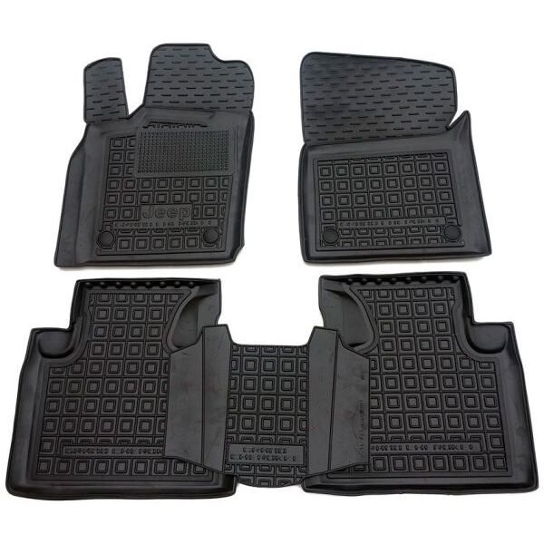 Коврики в салон Jeep Grand Cherokee (WK2) 2013-2020 резиновые, чёрные (AVTO-Gumm)