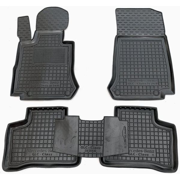 Коврики в салон Mercedes GLC (X253) 2016- резиновые, чёрные (AVTO-Gumm)