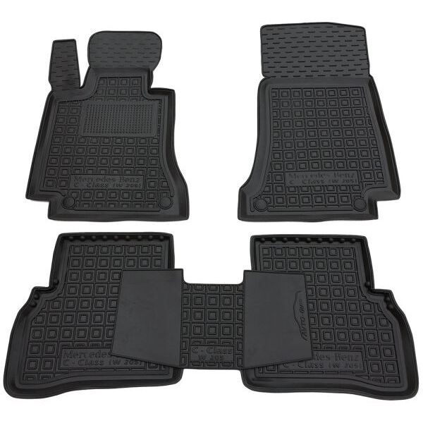 Коврики в салон Mercedes C (W205) 2014- резиновые, чёрные (AVTO-Gumm)