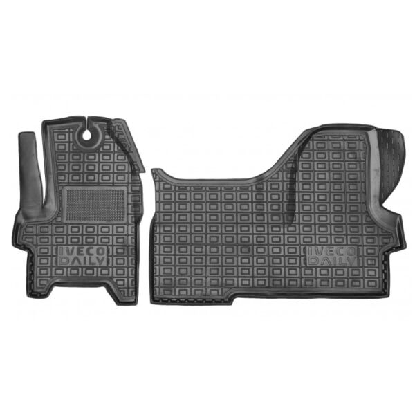 Коврики в салон Iveco Daily C15 2016- резиновые, чёрные (AVTO-Gumm)