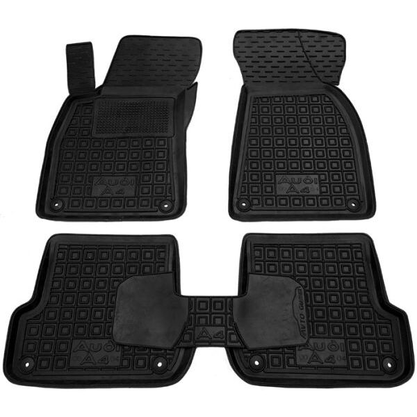 Коврики в салон Audi A4 (B6/B7) 2001-2007 резиновые, чёрные (AVTO-Gumm)