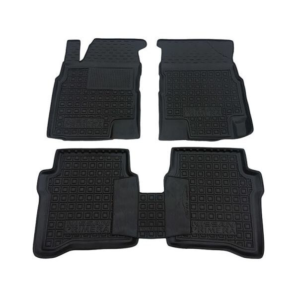 Коврики в салон Nissan Primera (P12) 2001-2006 резиновые, чёрные (AVTO-Gumm)