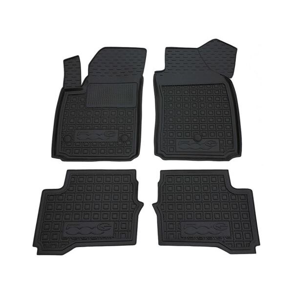 Коврики в салон Fiat 500e 2012-2020 резиновые, чёрные (AVTO-Gumm)