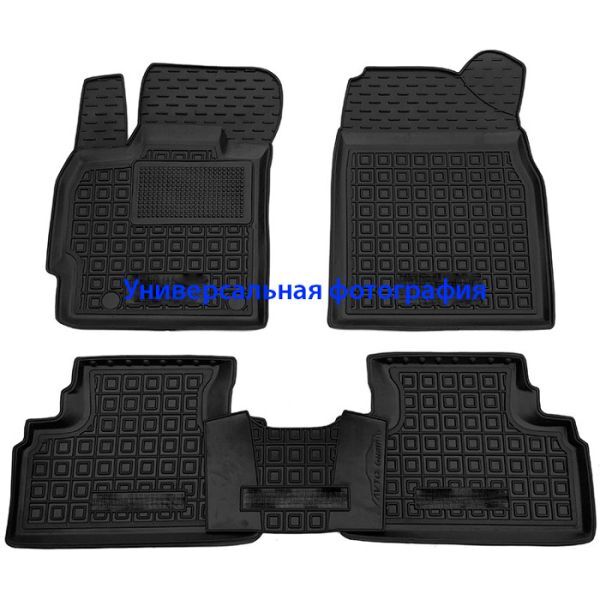 Коврики в салон Haval H9 2015- 7 мест (3 ряда) резиновые, чёрные (AVTO-Gumm)