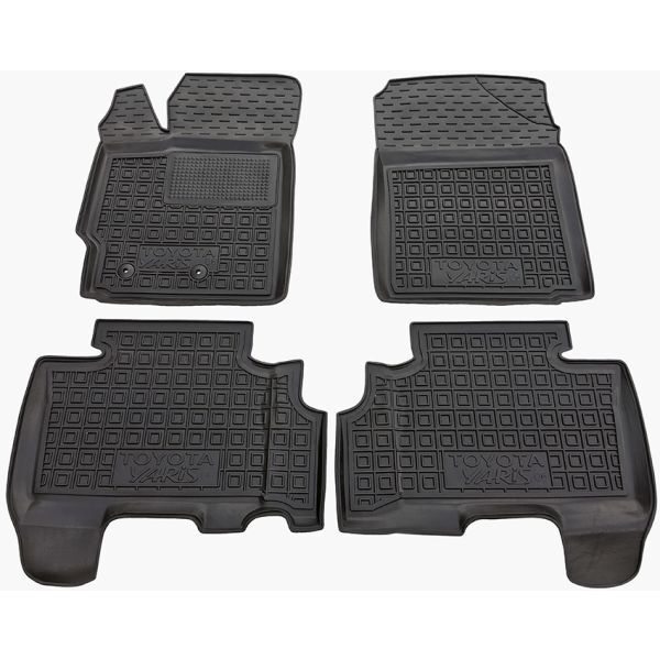 Коврики в салон Toyota Yaris 2006-2011 хэтчбек резиновые, чёрные (AVTO-Gumm)