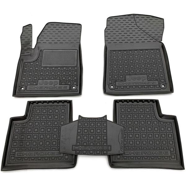 Коврики в салон Jeep Cherokee 2014- резиновые, чёрные (AVTO-Gumm)