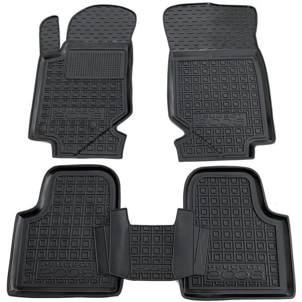 Коврики в салон Peugeot 2008 2020- ДВС резиновые, чёрные (AVTO-Gumm)
