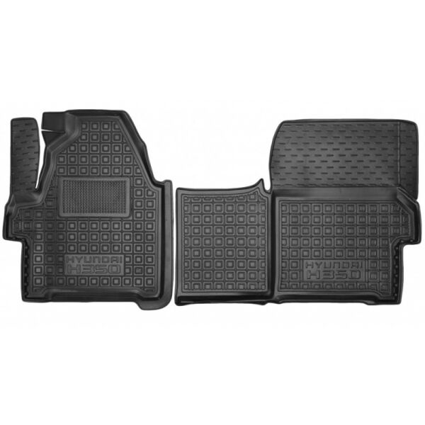 Коврики в салон Hyundai H350 2014- 1+1 резиновые, чёрные (AVTO-Gumm)