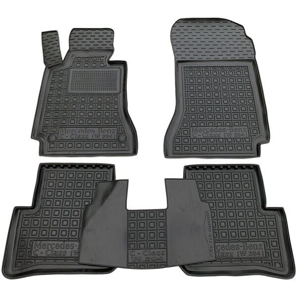 Коврики в салон Mercedes C (W204) 2007-2013 резиновые, чёрные (AVTO-Gumm)