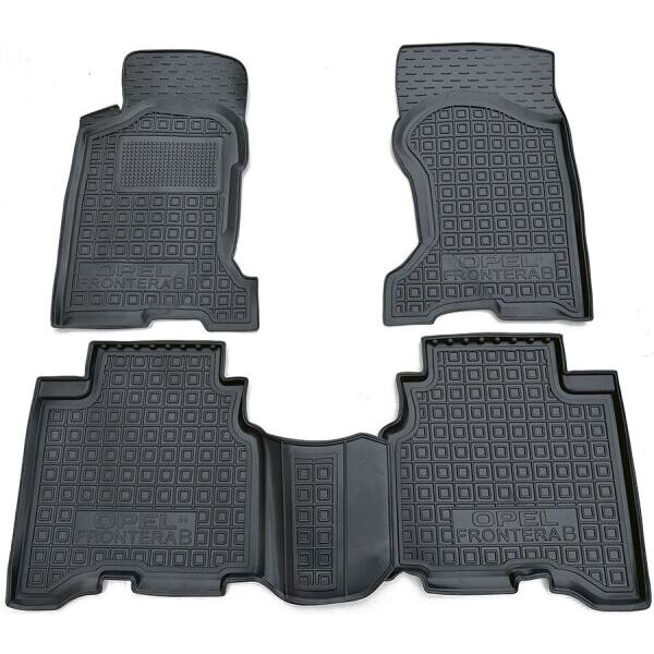 Коврики в салон Opel Frontera B 1998-2004 резиновые, чёрные (AVTO-Gumm)