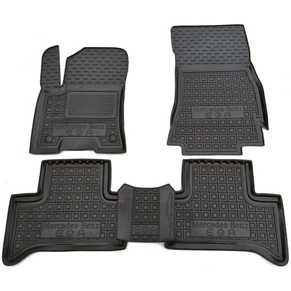 Коврики в салон Mercedes EQA (H243) 2021- резиновые, чёрные (AVTO-Gumm)