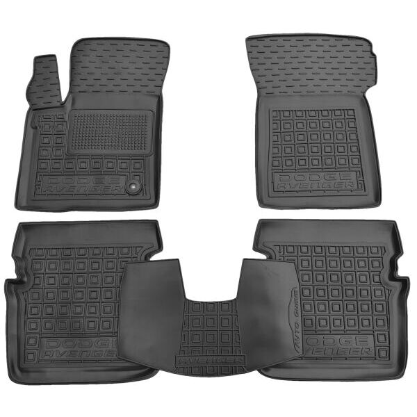 Коврики в салон Dodge Avenger 2007- резиновые, чёрные (AVTO-Gumm)