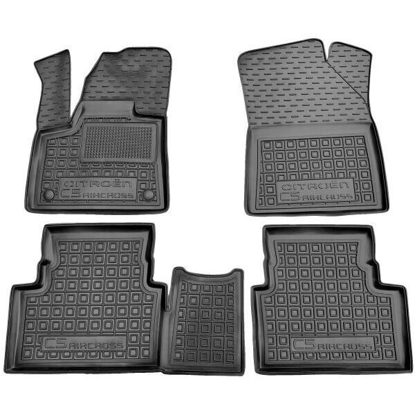 Коврики в салон Citroen C5 Aircross 2022- резиновые, чёрные (AVTO-Gumm)