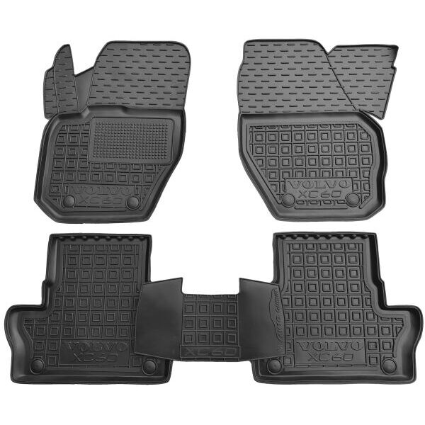 Коврики в салон Volvo XC60 2008-2016 резиновые, чёрные (AVTO-Gumm)