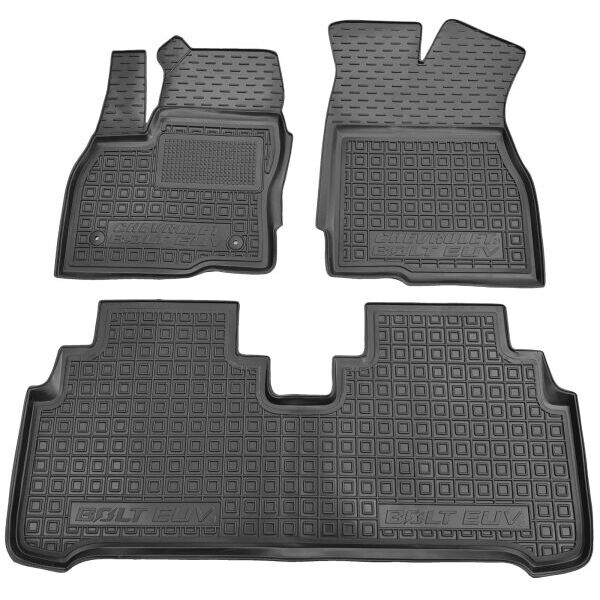 Коврики в салон Chevrolet Bolt EUV 2022- резиновые, чёрные (AVTO-Gumm)