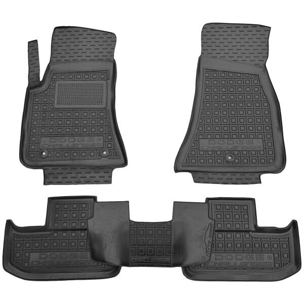 Коврики в салон Dodge Challenger 3 2008-2019 резиновые, чёрные (AVTO-Gumm)