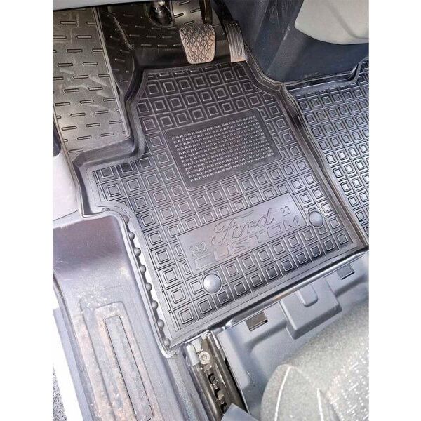 Коврики в салон Ford Custom 2023- 1+2 резиновые, чёрные (AVTO-Gumm)