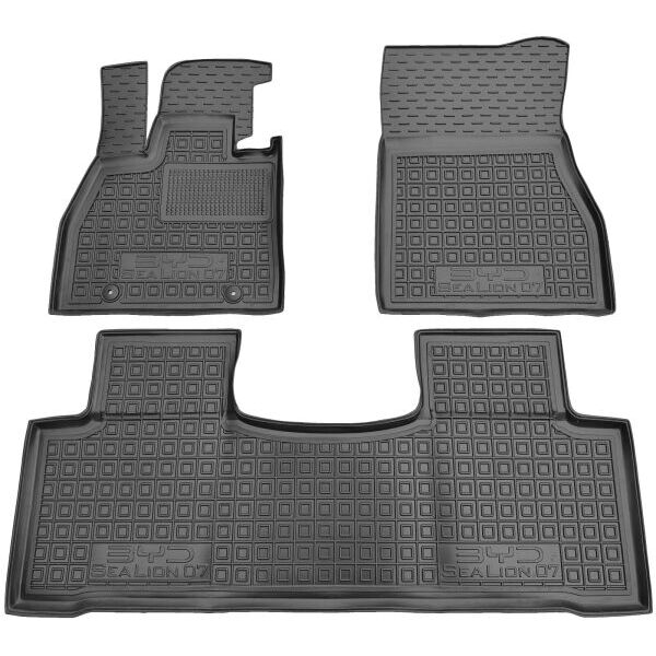 Коврики в салон BYD Sea Lion 07 2024- резиновые, чёрные (AVTO-Gumm)