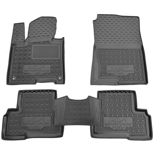 Коврики в салон Kia Sportage 5 2024- HEV резиновые, чёрные (AVTO-Gumm)
