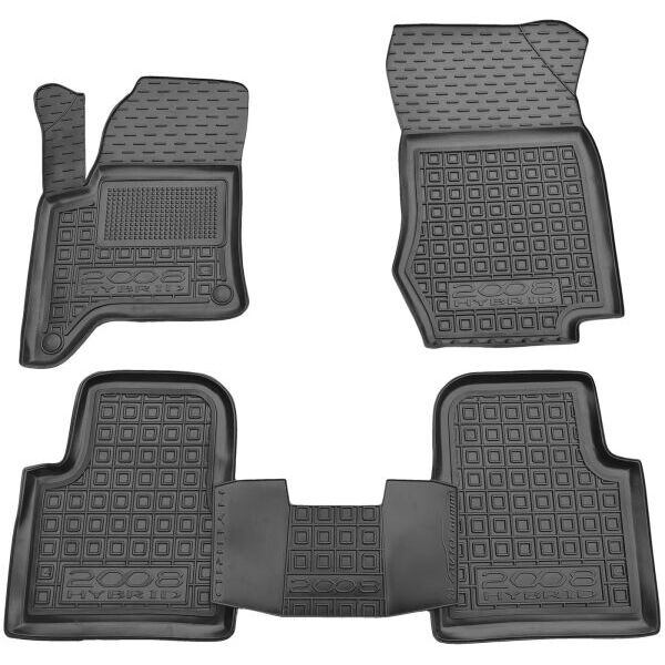 Коврики в салон Peugeot 2008 2023- MHEV резиновые, чёрные (AVTO-Gumm)