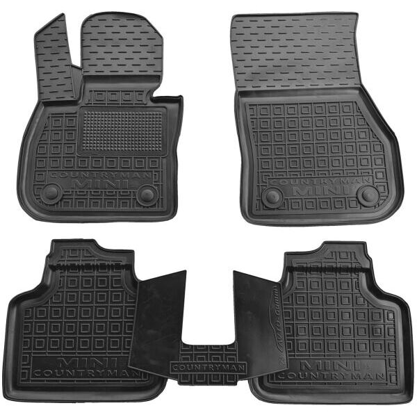 Коврики в салон Mini Countryman (U25) 2024- резиновые, чёрные (AVTO-Gumm)