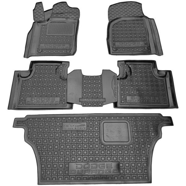 Коврики в салон Dodge Durango 3 2010- 7 мест (3 ряда) резиновые, чёрные (AVTO-Gumm)