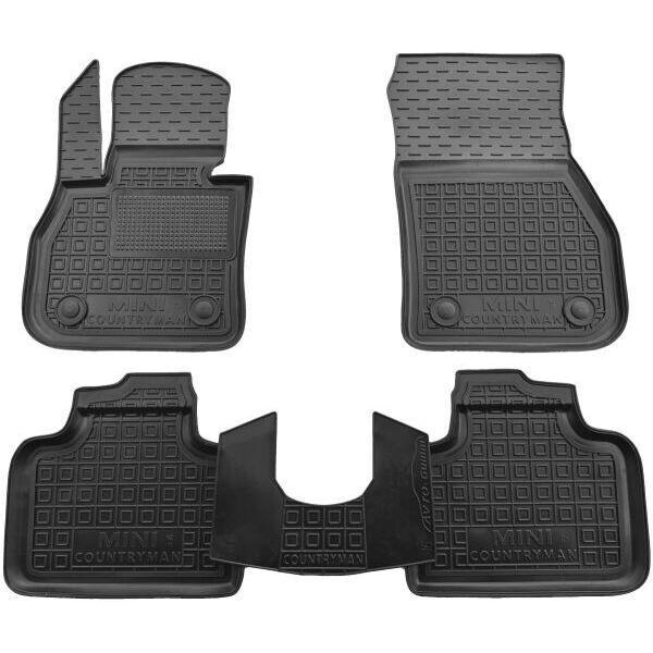 Коврики в салон Mini Countryman (F60) 2017-2020 резиновые, чёрные (AVTO-Gumm)