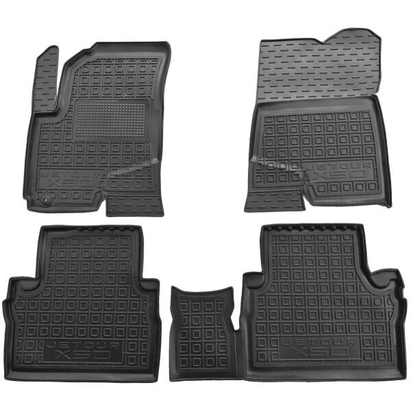 Коврики в салон Jetour X50 2025- резиновые, чёрные (AVTO-Gumm)